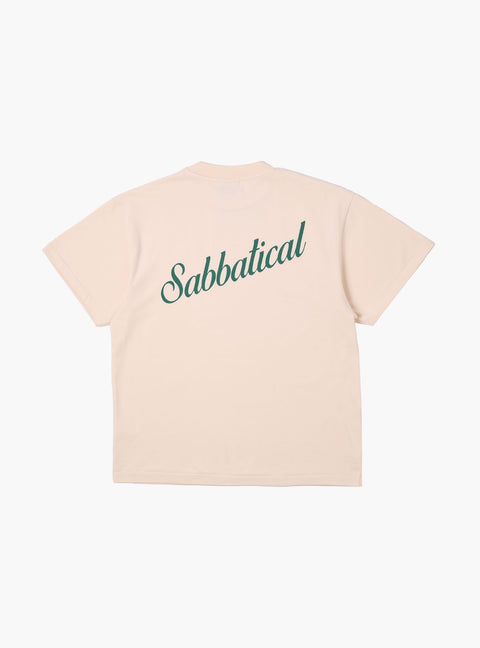 Sabbatical Script Logo T-Shirt Vanilla Green