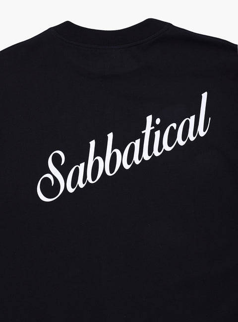 Sabbatical Script Logo T-Shirt Black White