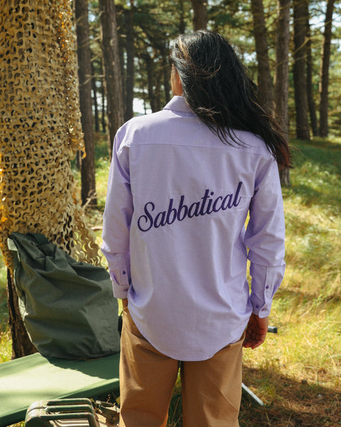 Sabbatical Violet Script Shirt Violet Drive