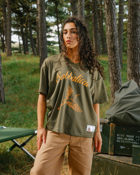 Sabbatical Crane Mesh Jersey Army Green