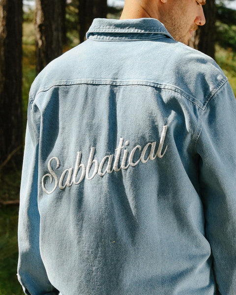 Sabbatical Denim Script Shirt Washed Blue