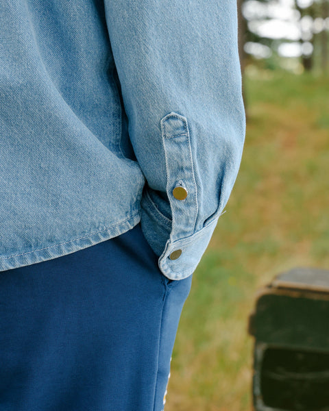 Sabbatical Denim Script Shirt Washed Blue