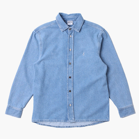 Sabbatical Denim Script Shirt Washed Blue