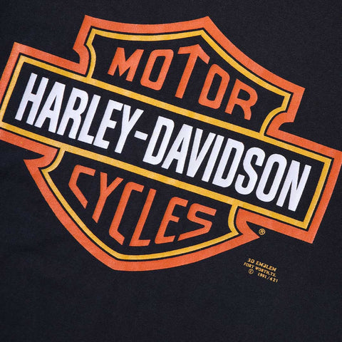 Vintage 1991 Harley-Davidson Logo 3D Emblem T-Shirt