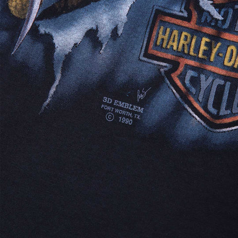 Vintage 1990 Harley-Davidson 3D Emblem Eagle T-Shirt