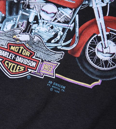 Vintage 1988 Harley-Davidson 3D Emblem 'Good Ol' Days' T-Shirt