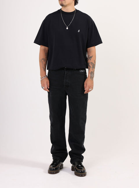 Sabbatical Script Logo T-Shirt Black White