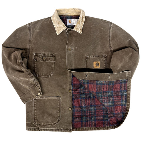 Vintage 1996 Carhartt Chore Lined Jacket Brown