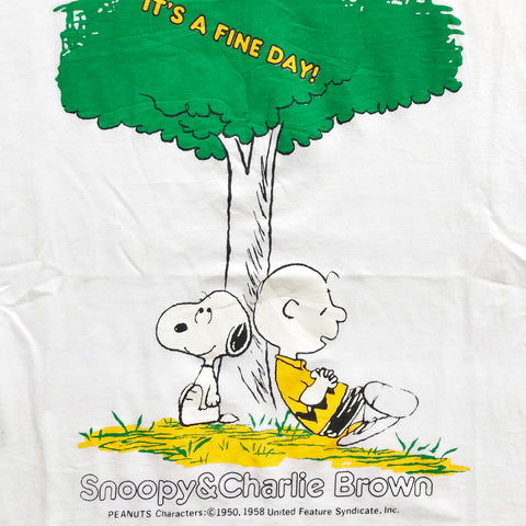 Vintage 80s Snoopy & Charlie Brown 'It's A Fine Day!' T-Shirt