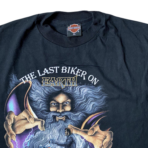 Vintage 1990 Harley-Davidson 3D Emblem 'The Last Biker On Earth' T-Shirt