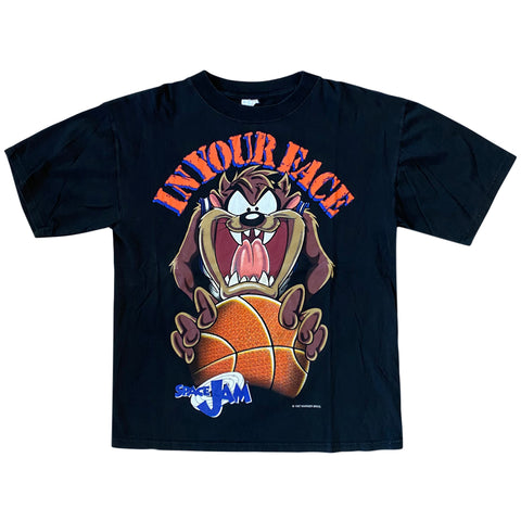 Vintage 1997 Space Jam Taz 'In Your Face' T-Shirt