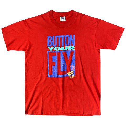 Vintage 90s Levi's 'Button Your Fly' T-Shirt