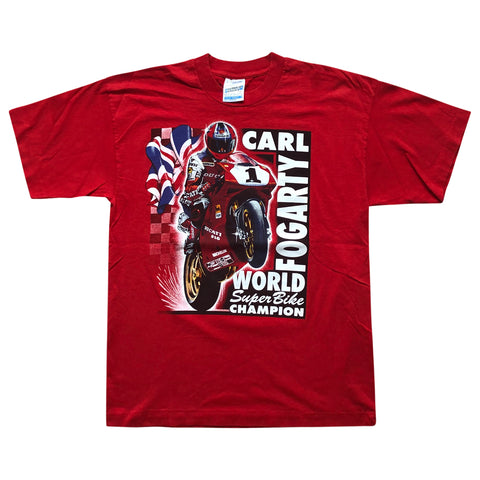 Vintage 90s Carl Fogarty 'World Superbike Champion' T-Shirt
