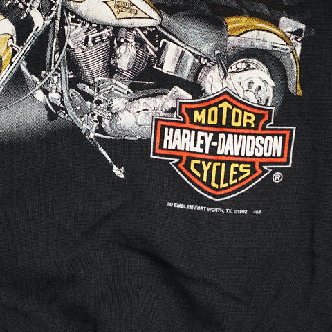 Vintage 1992 Harley-Davidson 'American Born And Bread' 3D Emblem Sweater
