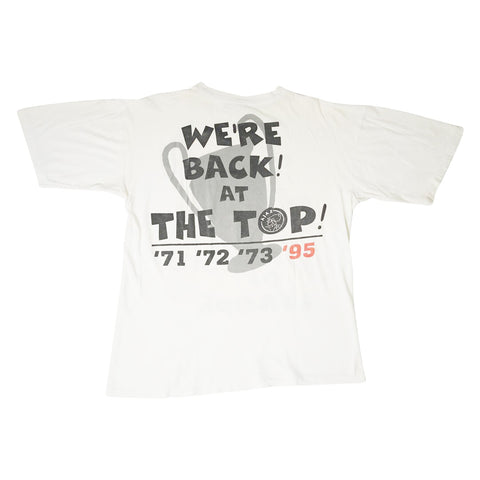 Vintage 1995 Ajax 'We Are The Champions Of Europe' T-Shirt