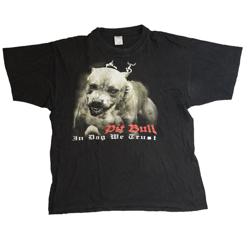 Vintage 90s Pit Bull 'In Dog We  Trust' T-Shirt