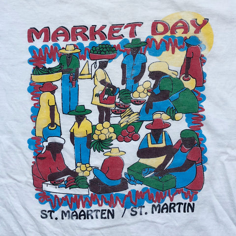 Vintage 90s St. Maarten 'Market Day' T-Shirt
